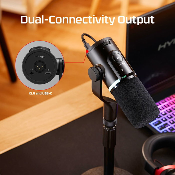 HyperX FlipCast Micrófono Dinámico USB/XLR Negro