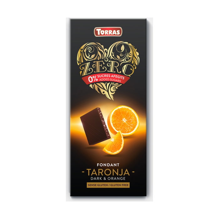 TORRAS Zero chocolate negro con naranja 125 g TORRAS Zero chocolate negro con naranja 125 g