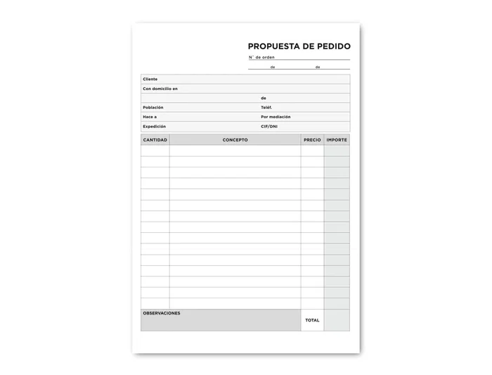 Liderpapel Talonario Pedidos Cuarto Original 122