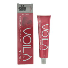 Voila 3C Intense, Tinte permanente para el cabello, 8.4 Light Copper Blonde, 60 ml