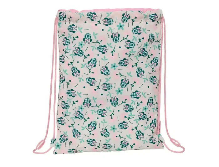Bolsa Mochila con Cuerdas Minnie Mouse Minty Rosa 26 x 34 x 1 cm
