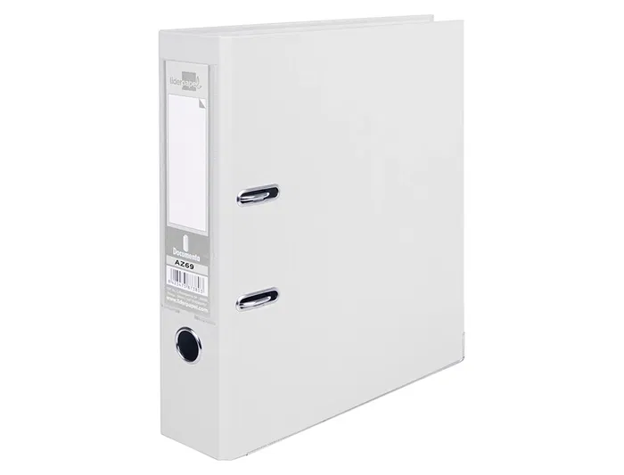 Liderpapel Archivador de Palanca A4 Documenta Forrado PVC con Rado Lomo 75mm Blanco, Compresor Metálico