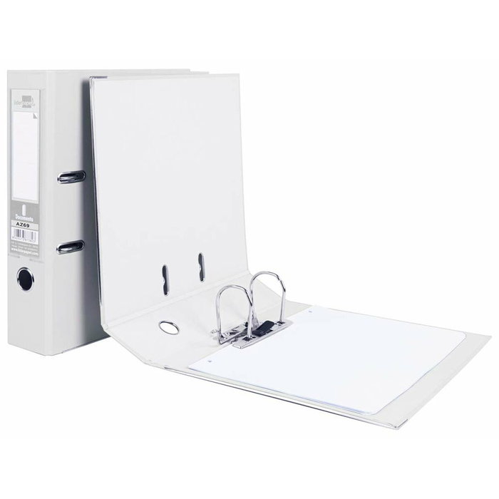 Liderpapel Archivador de palanca A4 forrado PVC blanco lomo 75mm