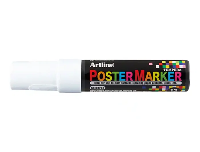Artline Rotulador Poster Marker EPP-12 Punta Rectangular 12 mm Color Blanco
