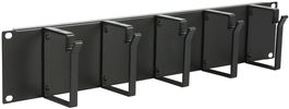 Lanview Panel Organizador de Cables 2U de 19" con 5 Ganchos, Negro RAL 9005 para Gabinetes