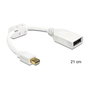 DeLOCK 65427 Cable adaptador mini DisplayPort a DisplayPort blanco de 0,21 m
