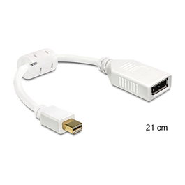 DeLOCK 65427 Adaptador Mini DisplayPort Macho a DisplayPort Macho Blanco 0.21m