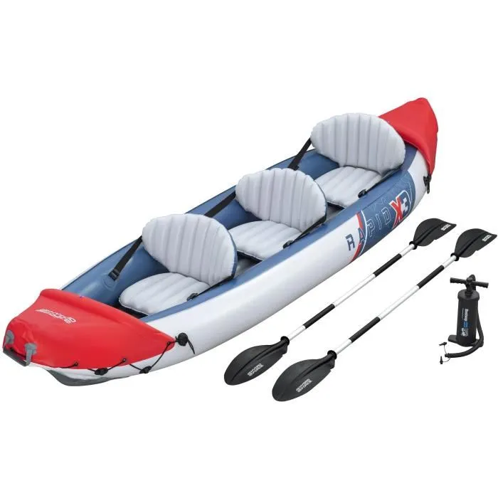 Bestway Kayak Hinchable Rapid X3 Hydro-Force 65132, 381x100 cm, 3 Personas/250 kg, Incluye 2 Remos y Bomba Bestway Kayak Hinchable Rapid X3 Hydro-Force 65132, 381x100 cm, 3 Personas/250 kg, Incluye 2 Remos y Bomba