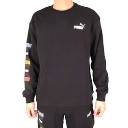 Sudadera con Capucha Hombre Puma Puma Repeat Graphic Crew Negro