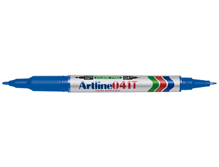 Artline Rotulador Permanente EK-041T Azul Doble Punta 0.4 y 1.0 mm