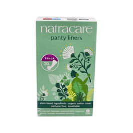 NATRACARE Salvaslip Tanga Ecológicos 30uds. Diseño Fino y Delgado, Algodón Orgánico, para Pieles Sensibles