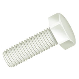 Duver Tornillo Cabeza Hexagonal Nylon DIN 933 Métrica M-6 Largo 15Mm