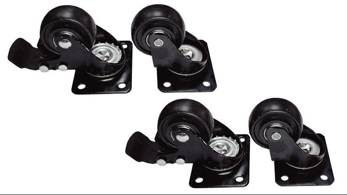 PHASAK Kit 4 ruedas para rack suelo con freno PHASAK Kit 4 ruedas para rack suelo con freno