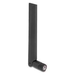 DeLOCK Antena WiFi 6E RP-SMA 3 dBi Omnidireccional con Articulación de Inclinación para Redes Inalámbricas - Negro