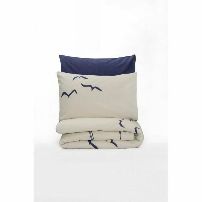 Aucune Juego de Cama Azul 100% Algodón con Funda Nórdica y 2 Fundas de Almohada Aucune Juego de Cama Azul 100% Algodón con Funda Nórdica y 2 Fundas de Almohada