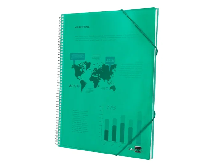 Liderpapel Carpeta Escaparate con Espiral 20 Fundas Polipropileno DIN A5 Verde