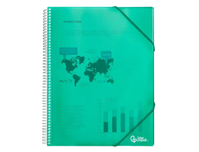 Liderpapel Carpeta escaparate con espiral 20 fundas verde DIN A5