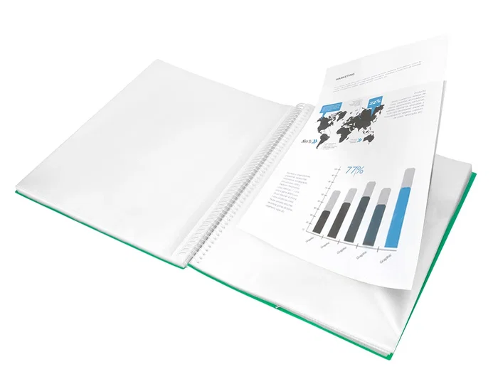 Liderpapel Carpeta Escaparate con Espiral 20 Fundas Polipropileno DIN A5 Verde