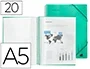 Liderpapel Carpeta Escaparate con Espiral 20 Fundas Polipropileno DIN A5 Verde