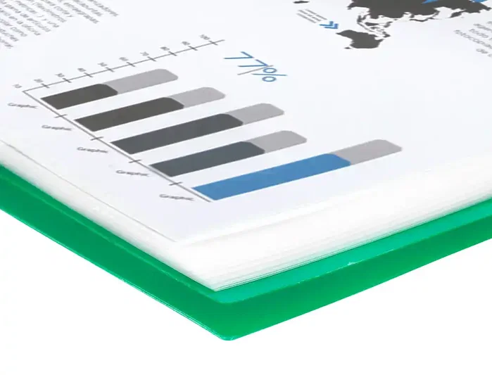 Liderpapel Carpeta escaparate con espiral 20 fundas verde DIN A5