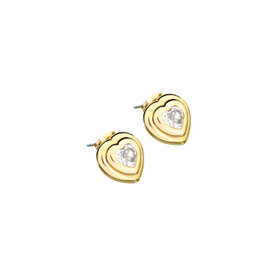 Chiara Ferragni Pendientes Bold de Latón Dorado con Circonia
