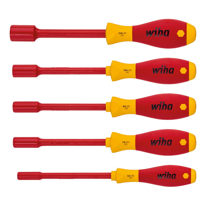 Wiha 322K5 SoftFinish electric Juego de 5 destornilladores hexagonales aislados