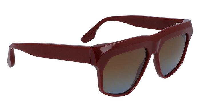 Victoria Beckham VB603S-604 con cristales marrón degradado y montura roja Victoria Beckham VB603S-604 con cristales marrón degradado y montura roja