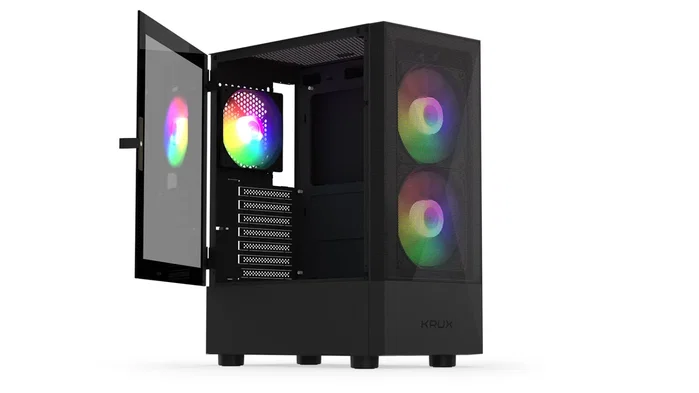 KRUX Vako Caja ATX con Ventiladores RGB, Compacta y Espaciosa