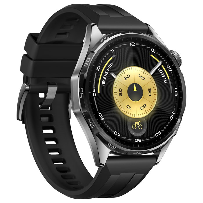 HUAWEI WATCH GT6 46mm Smartwatch AMOLED 1.47", Pantalla Táctil, 64GB, GPS, Monitoreo Cardíaco y Sueño, 21 Días Batería, Negro con Correa Fluoroelastómero