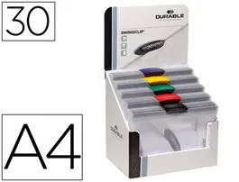 Durable Carpeta Swingclip Dossier Pinza Lateral y Giratoria DIN A4 Capacidad 30 Hojas Colores Surtidos