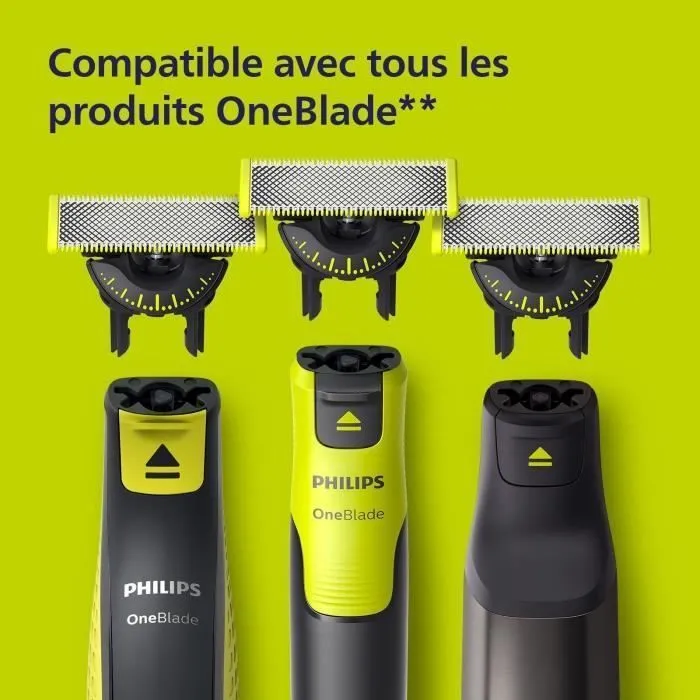 Philips Cuchillas de Repuesto OneBlade QP624/50 Acero Inoxidable con Protección para la Piel - 2 Cuchillas