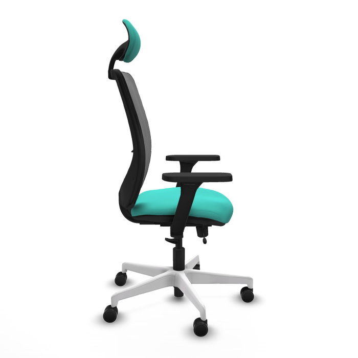 PIQUERAS Y CRESPO Silla de oficina Zulema con mecanismo Sincro/Traslack, Turquesa y Gris