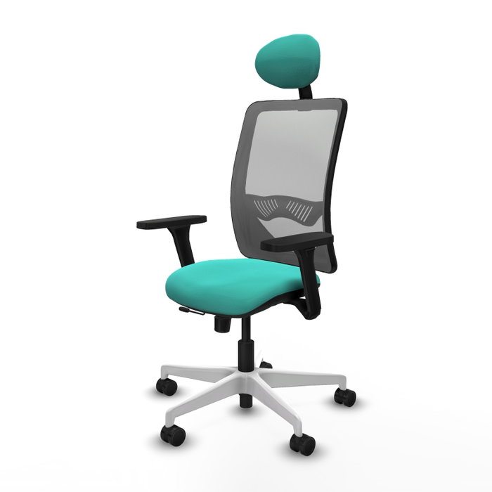PIQUERAS Y CRESPO Silla de oficina Zulema con mecanismo Sincro/Traslack, Turquesa y Gris