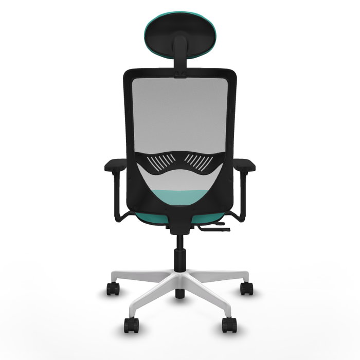 PIQUERAS Y CRESPO Silla de oficina Zulema con mecanismo Sincro/Traslack, Turquesa y Gris