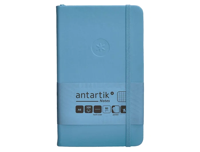 Antartik Cuaderno A6 Tapa Dura Hojas Cuadriculadas Azul Claro 100 Hojas 80gr FSC