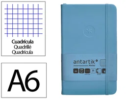 Antartik Cuaderno A6 Tapa Dura Hojas Cuadriculadas Azul Claro 100 Hojas 80gr FSC