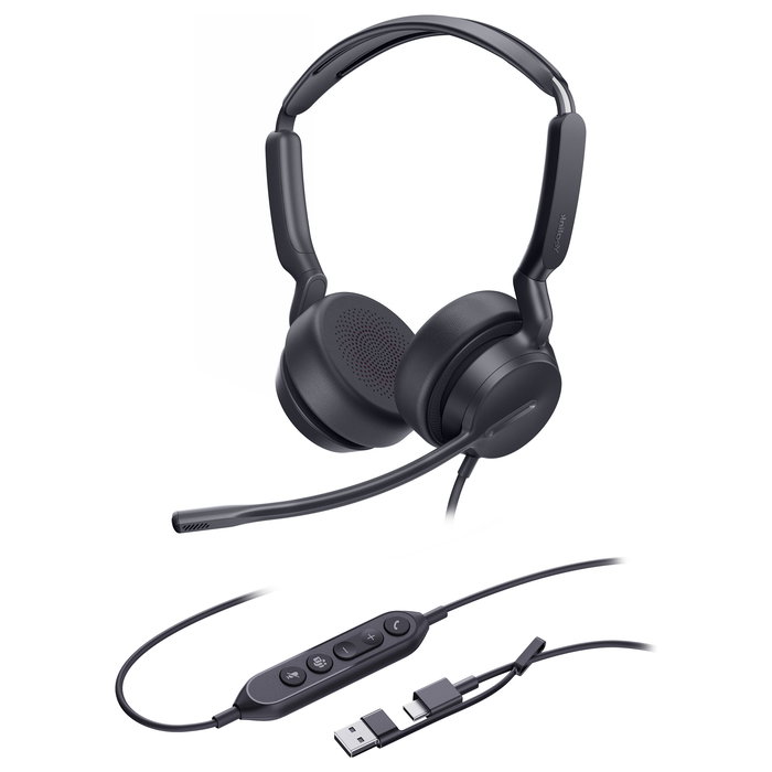 Yealink UH42 SE Auriculares Binaurales con Cable USB-C/A para Oficina, Negro - Certificados Teams