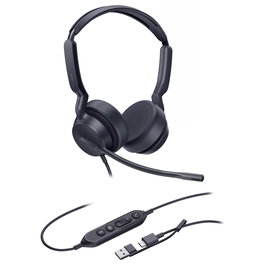 Yealink UH42 SE Auriculares Binaurales con Cable USB-C/A para Oficina, Negro - Certificados Teams