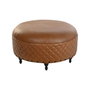 DKD Home Decor Reposapiés de Madera y Piel Marrón