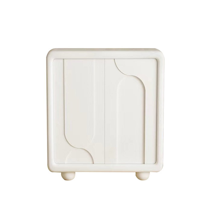 DKD Home Decor Cómoda Blanca 2 Puertas Acabado 3D