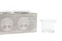 DKD Home Decor Portavelas Indio Gris Blanco 7 x 7 x 23 cm MDF Cristal (4 Unidades)