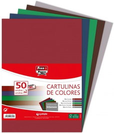 Grafoplas Pack 50 Cartulinas Fixo Paper DIN A4 Colores Intensos
