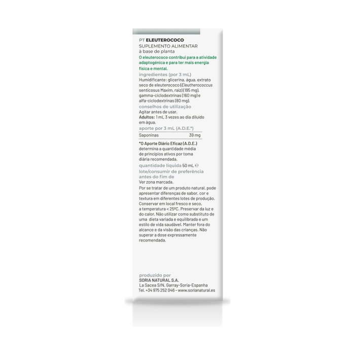 Soria Natural Extracto de Eleuterococo Sin Alcohol 50 ml Soria Natural Extracto de Eleuterococo Sin Alcohol 50 ml