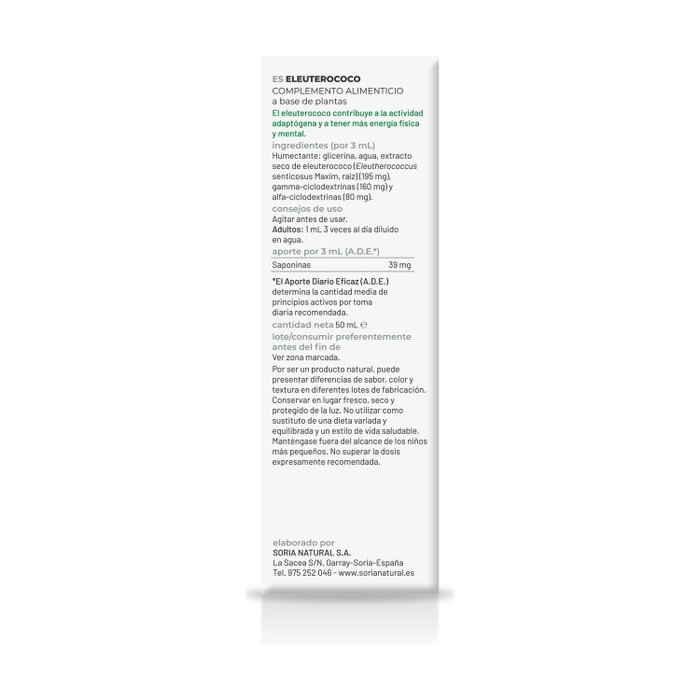 Soria Natural Extracto de Eleuterococo Sin Alcohol 50 ml Soria Natural Extracto de Eleuterococo Sin Alcohol 50 ml