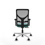 PIQUERAS Y CRESPO Silla de oficina Motilla con mecanismo Sincro/Traslack Turquesa y Gris