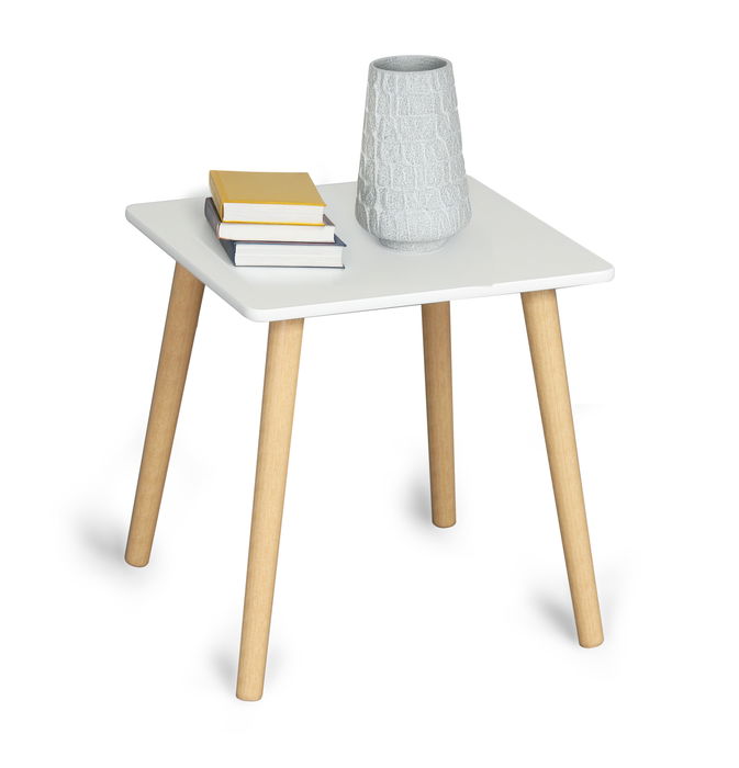 Moblekit Mesita Auxiliar Madera White 7.2 cm (Ancho) x 43 cm (Alto) x 40.9 cm (Largo) (2 Unidades)