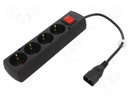 JONEX Cable de Alimentación H05VV-F 3x1mm2 con Base Schuko y IEC C14