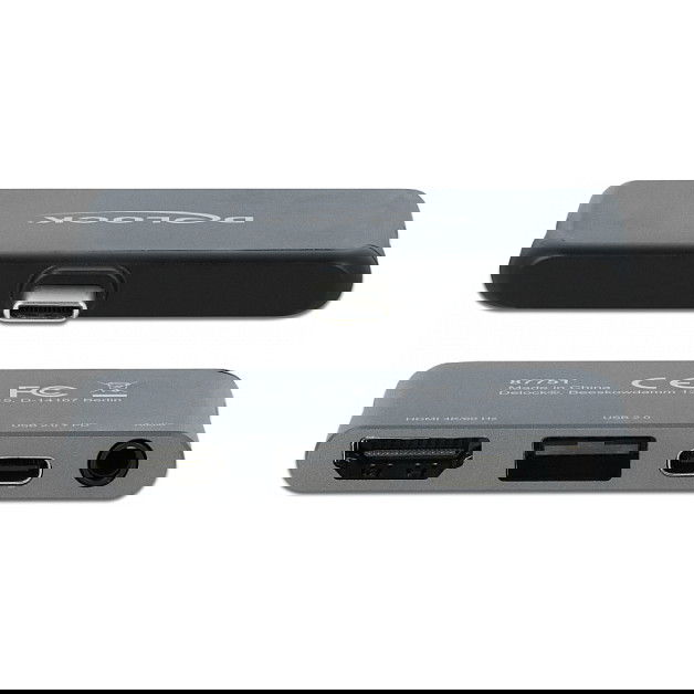 DeLOCK Mini Docking Station para iPad Pro y Dispositivos Móviles con 4K 60 Hz HDMI USB-C Puerto Audio 3.5mm Gris