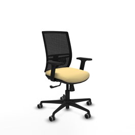 PIQUERAS Y CRESPO Silla de oficina Yunquera con mecanismo Sincro, Crema y Negro
