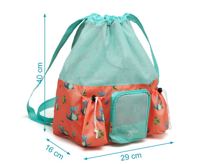 KioKids Bolso de Playa Mochila Cocodrilos Naranja 10 Litros